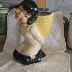 Vintage Royal Copley Asian Girl Ceramic Planter